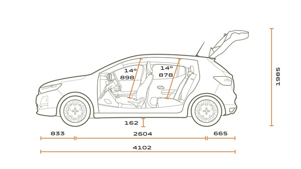 Dimensions - Dacia Sandero